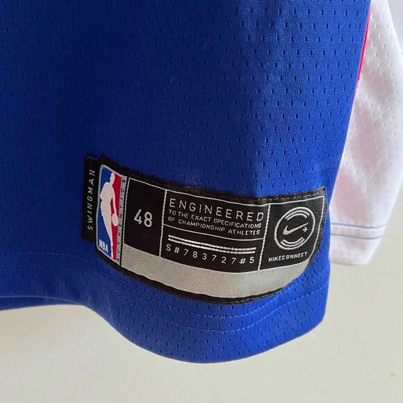 Nike Dri-fit Red White and Blue Philadelphia 76ers Simmons Jersey Size L - Picture 4 of 9
